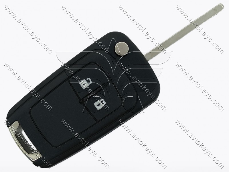 Викидний ключ Chevrolet Cruze, Orlando, Aveo, Spark, 433 Mhz, PCF7941E/ Hitag 2/ ID46, 2 кнопки, лезо HU100