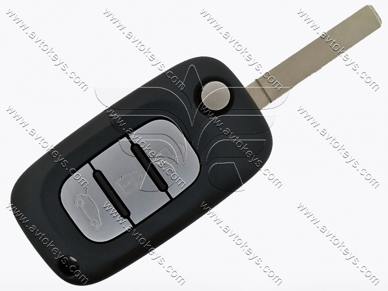 Викидний ключ Smart Fortwo III, 433 Mhz, CWTWB1G767, PCF7961M/ Hitag Aes/ ID4A, 3 кнопки, лезо VA2, без лого