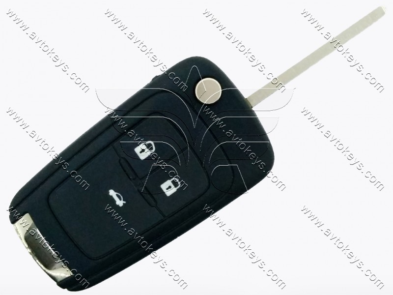 Викидний ключ Opel Insignia, Corsa, Astra, 433 Mhz, 5WK50079, PCF7937E/ Hitag 2/ ID46, 3 кнопки, лезо HU100, OEM