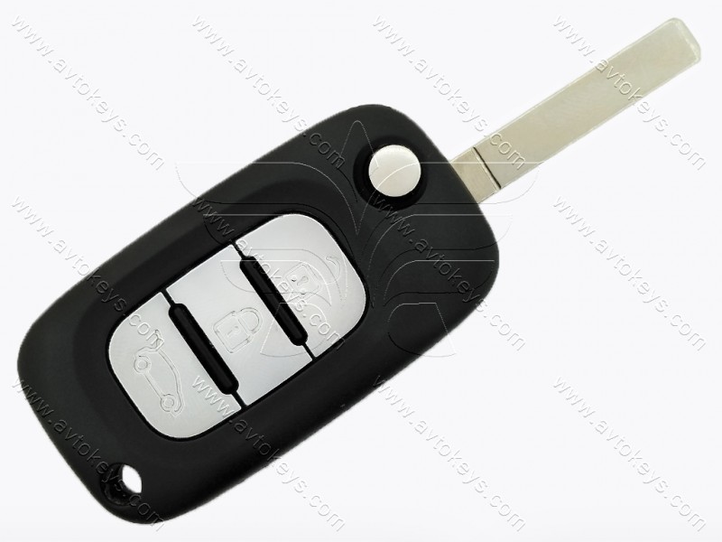 Викидний ключ Mercedes Citan, 433 Mhz, PCF7961A/ Hitag 2/ ID46, 3 кнопки, лезо VA2