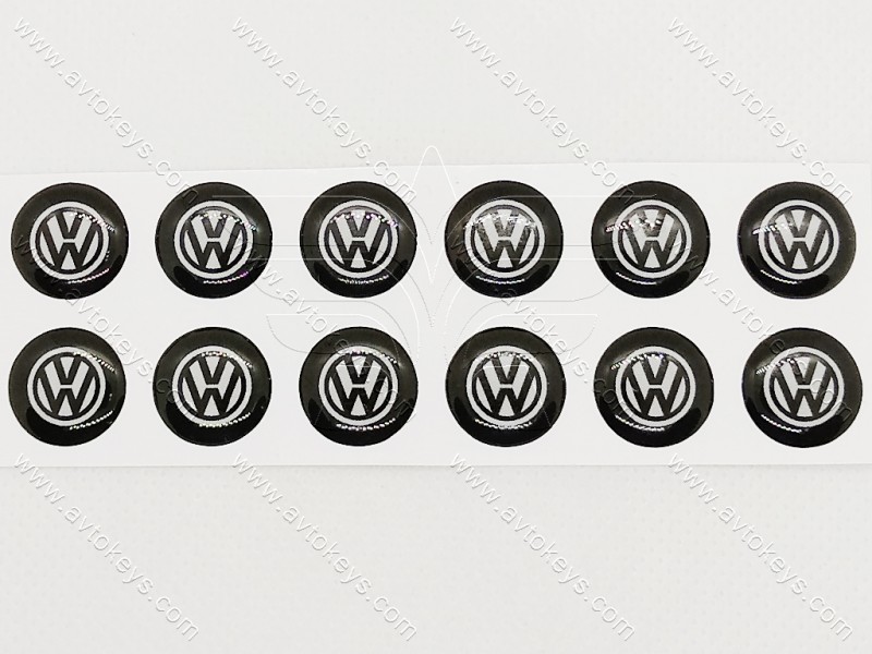 Логотип (емблема) для автомобільного ключа Volkswagen, діаметр 14 мм