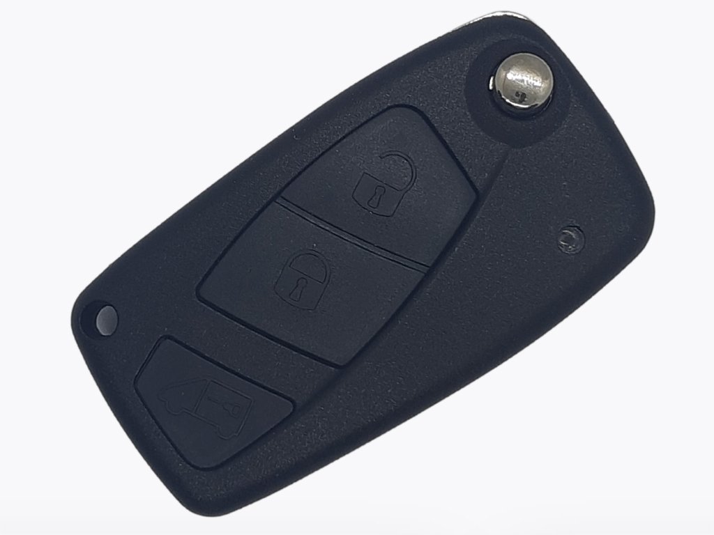 Корпус викидного ключа Fiat, 3 кнопки, лезо SIP22, кріплення батарейки ззаду