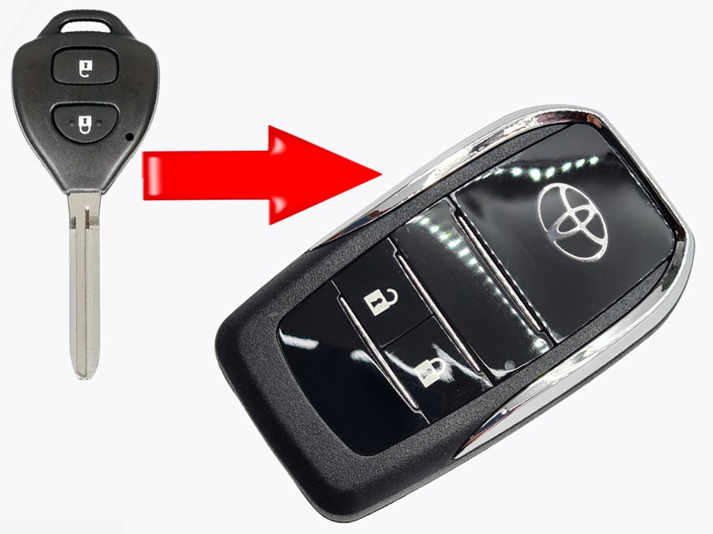 Корпус викидного ключа Toyota Rav 4, 2 кнопки, лезо TOY43, під переробку