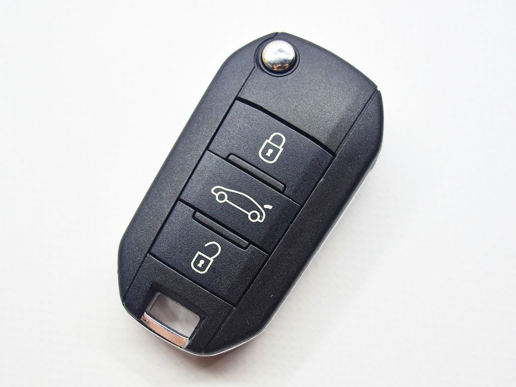 Викидний ключ Peugeot 508, Citroen C-Elysee, C4-Cactus, 433 Mhz, PCF7941A/ Hitag 2/ ID46, 3 кнопки, лезо HU83