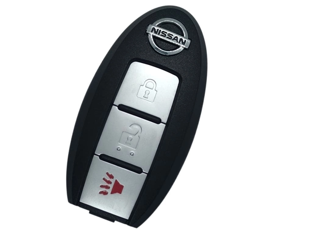 Корпус смарт ключа Nissan, 2+1 кнопки, батарейка по центру, з логотипом