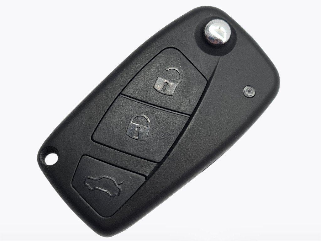 Корпус викидного ключа Fiat, 3 кнопки, лезо SIP22, кріплення батарейки ззаду