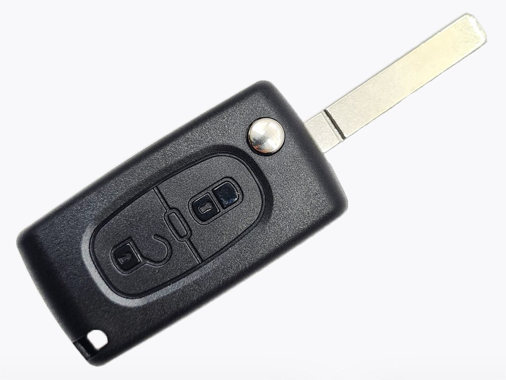 Корпус викидного ключа Citroen/Peugeot, 2 кнопки, без місця під батарейку, лезо VA2
