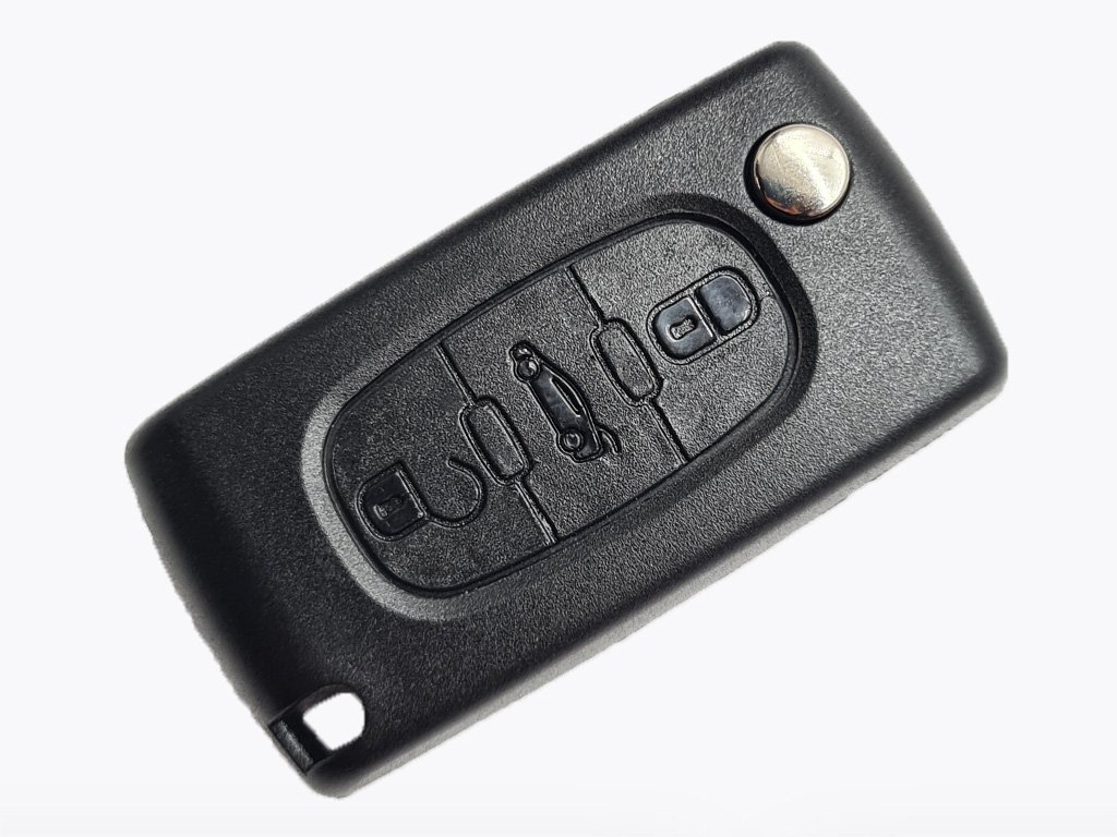 Корпус викидного ключа Citroen/Peugeot, 3 кнопки, без місця під батарейку, лезо VA2