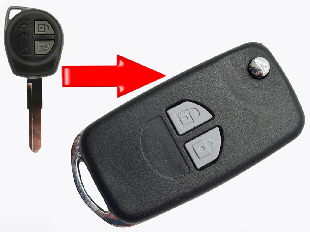 Корпус викидного ключа Suzuki Swift, Grand Vitara, SX4 та інші, 2 кнопки, лезо HU133R, під переробку