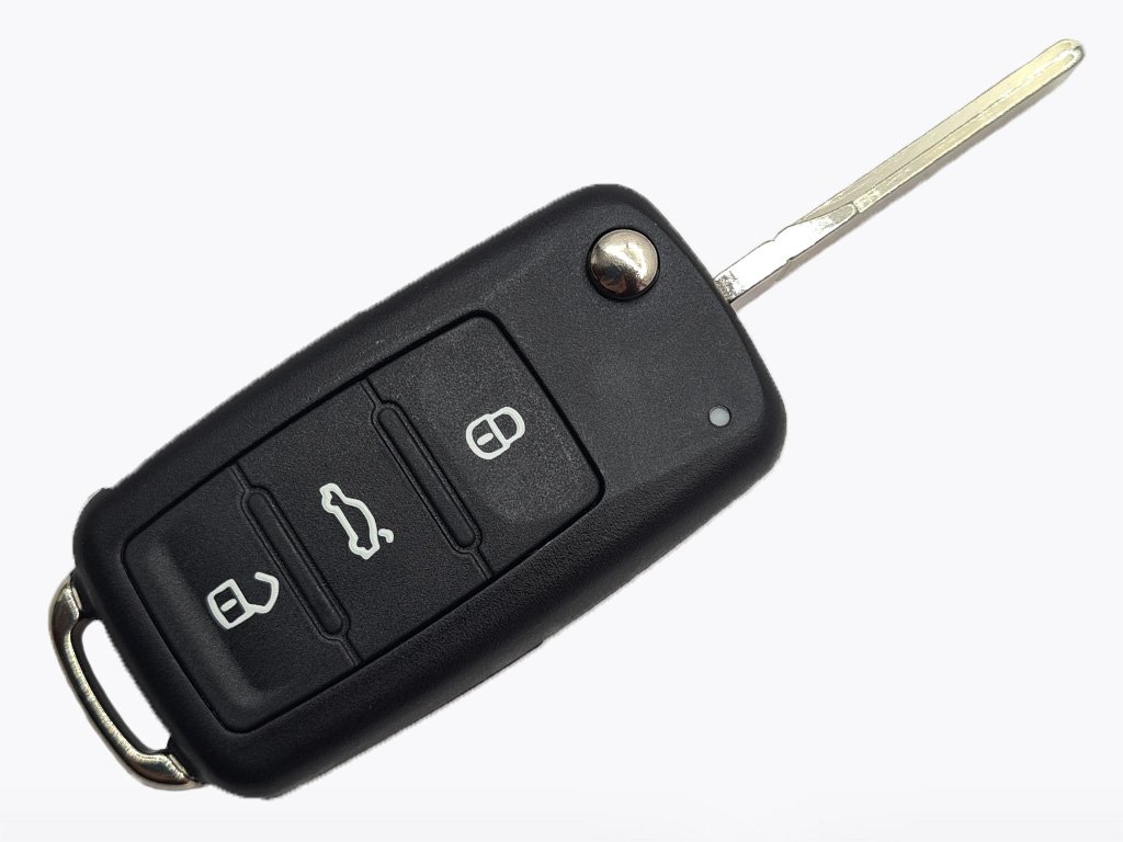 Корпус викидного ключа Volkswagen, Skoda, Seat, 3 кнопки, лезо HU66, з 2011 року — изображение 3