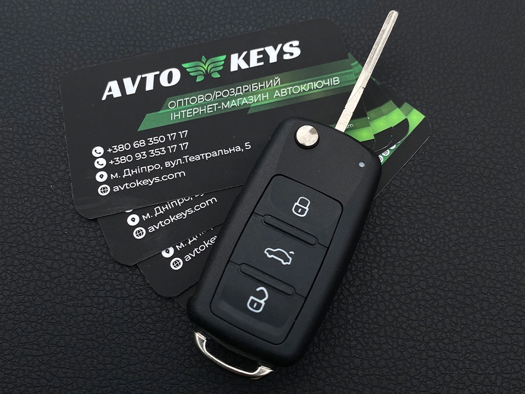 Корпус викидного ключа Volkswagen, Skoda, Seat, 3 кнопки, лезо HU66, з 2011 року