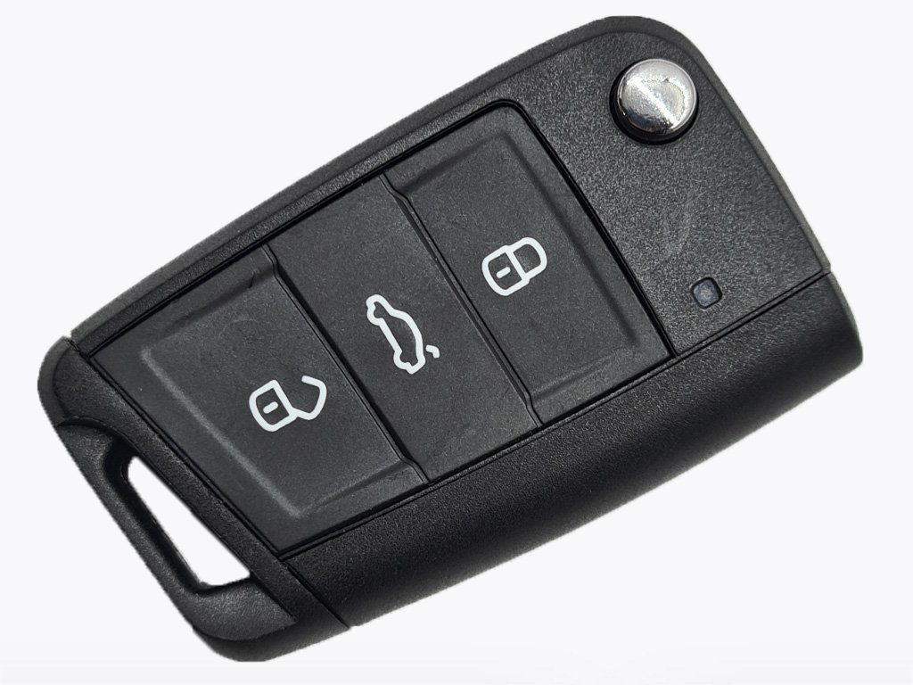 Корпус викидного ключа Volkswagen, Skoda, Seat, 3 кнопки, лезо HU66, MQB, тип 3