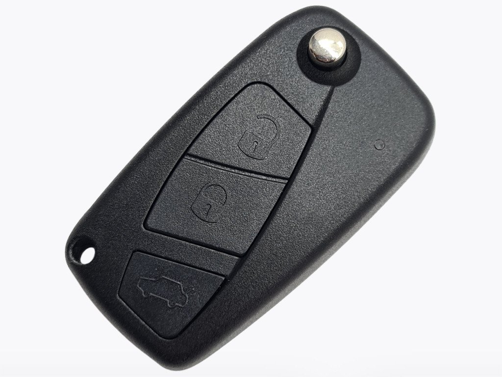 Корпус викидного ключа Fiat, 3 кнопки, лезо SIP22, кріплення батарейки збоку