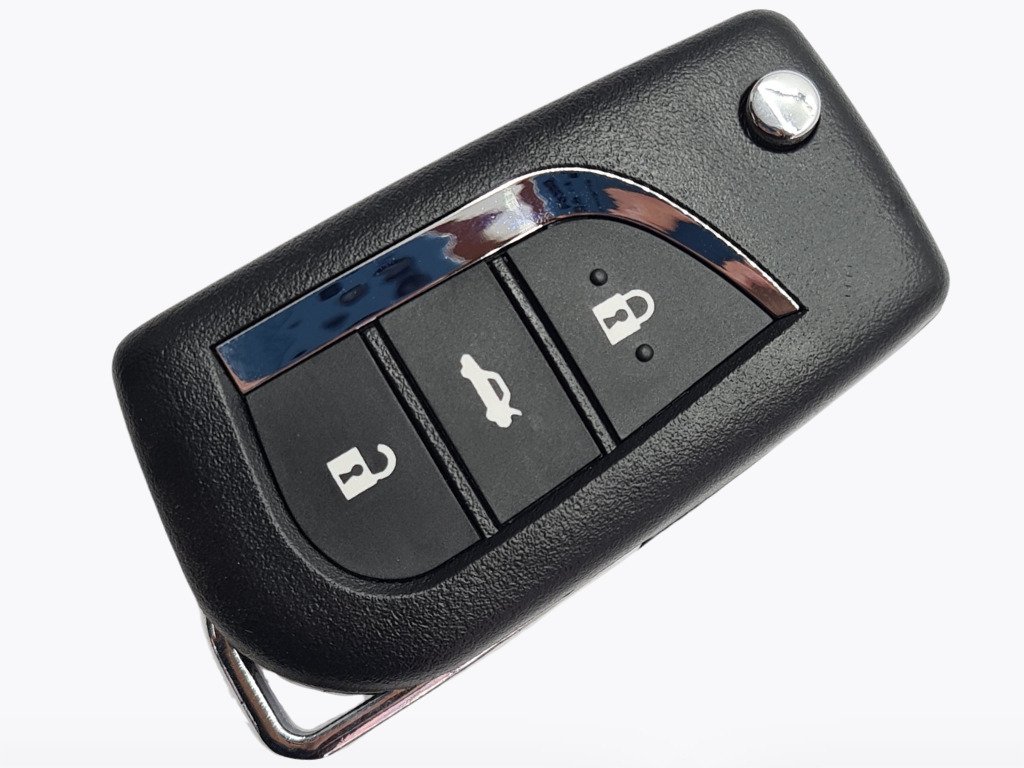 Корпус викидного ключа Toyota, 3 кнопки, з місцем під батарейку 1620, лезо TOY43