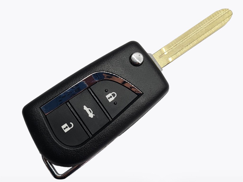 Корпус викидного ключа Toyota, 3 кнопки, з місцем під батарейку 1620, лезо TOY43 - Зображення 2