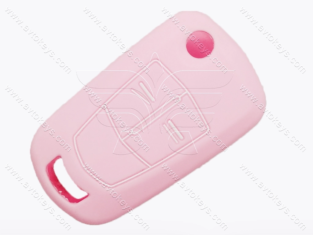 Силіконовий рожевий чохол для викидного ключа Opel, 2 кнопки, тип 1