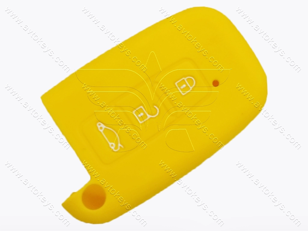 Силіконовий жовтий чохол для смарт ключа Hyundai, Kia, 3 кнопки, тип 1