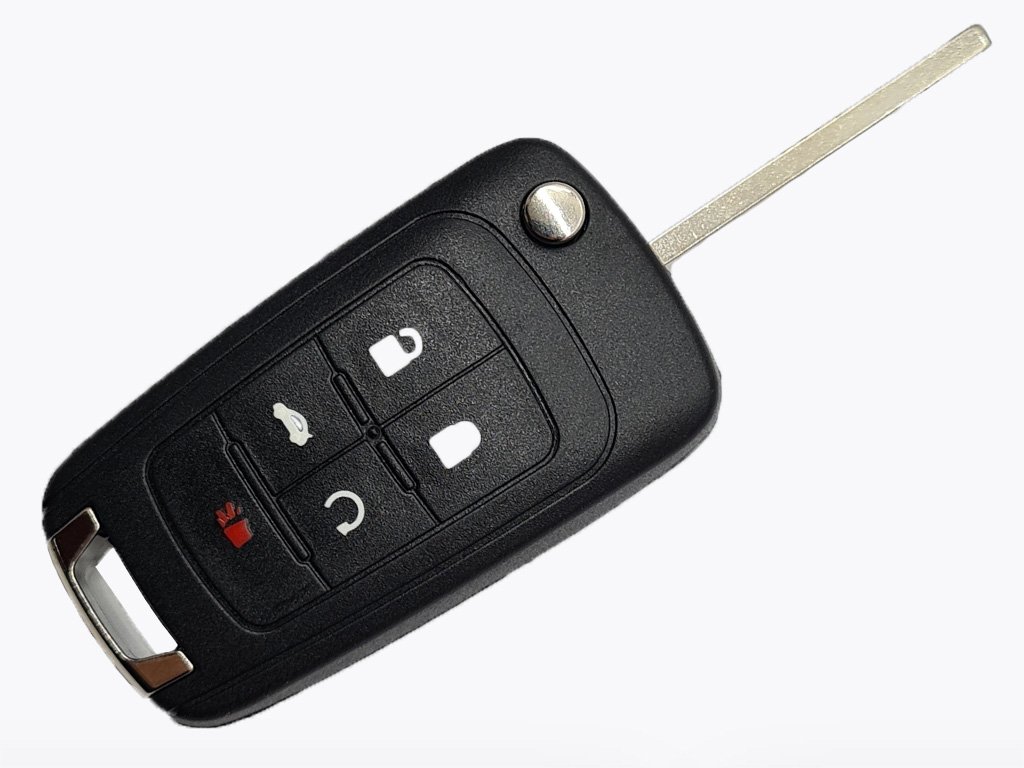 Корпус викидного ключа Chevrolet Camaro, Cruze, Impala та інші, 4+1 кнопки, лезо HU100 — изображение 3
