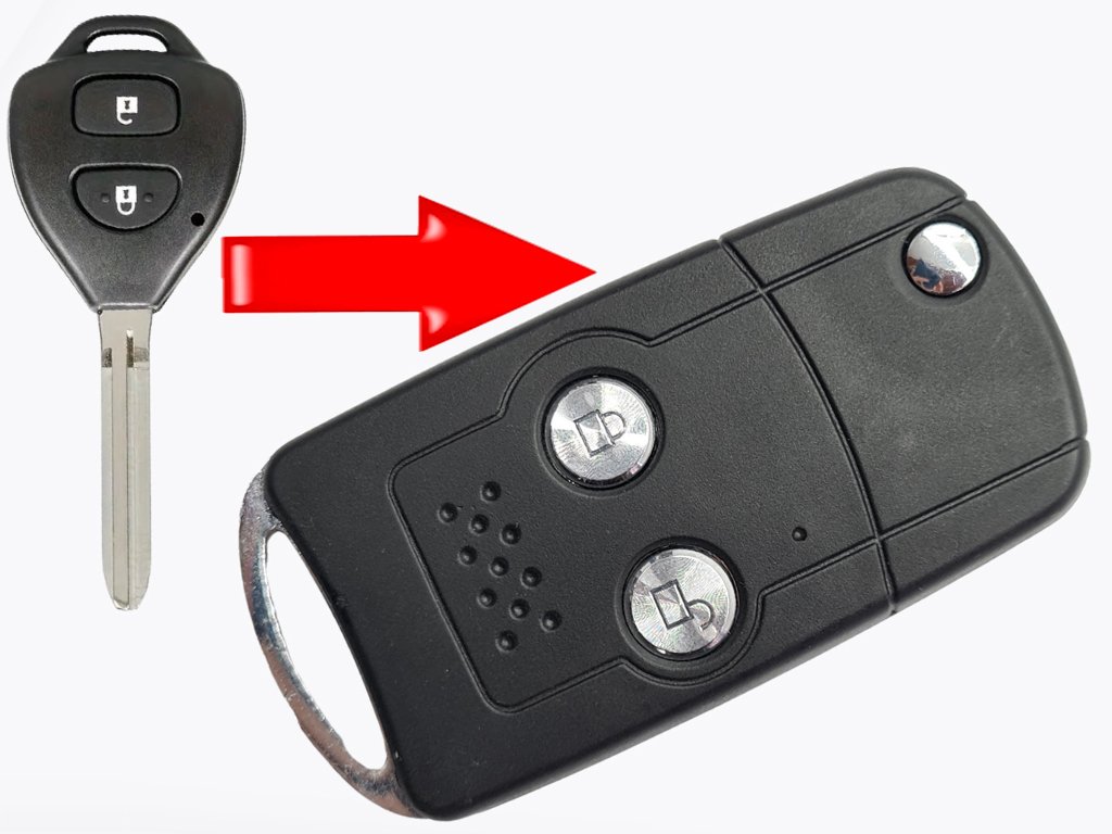 Корпус викидного ключа Toyota Land Cruiser 200, Corolla, 2 кнопки, лезо TOY43, під переробку