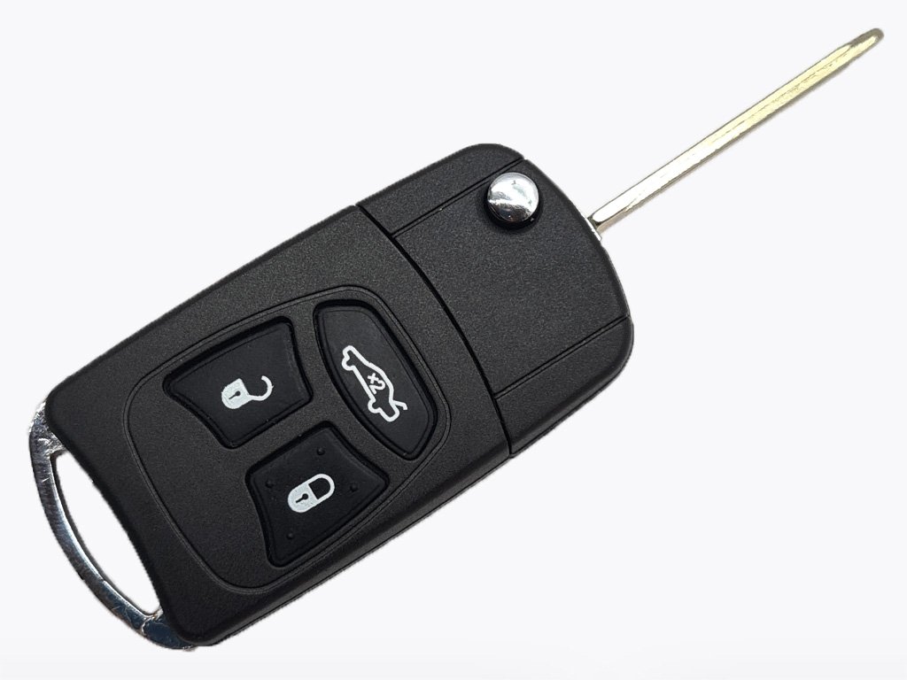Корпус викидного ключа Chrysler, Dodge, Jeep, 3 кнопки, тип 1, лезо СY22, під переробку
