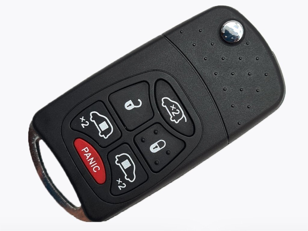 Корпус викидного ключа Chrysler/Doodge/Jeep, 5+1 кнопки, лезо СY22, під переробку