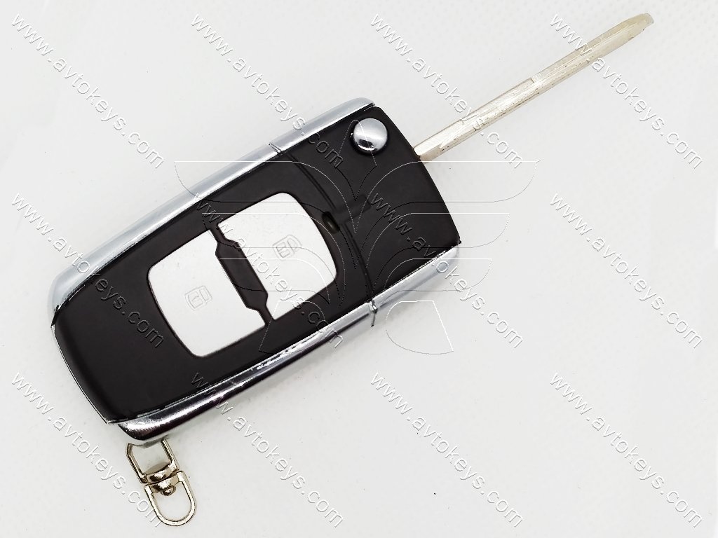 Корпус викидного ключа Hyundai/Kia, 2 кнопки, лезо HYN6, під переробку, без місця під батарейку, тип 5