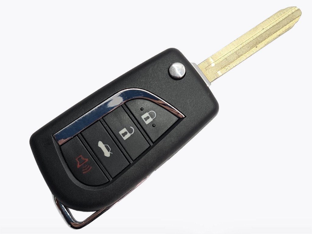 Корпус викидного ключа Toyota Avensis та інші, 3+1 кнопки, з місцем під батарейку 1620, лезо TOY43 — изображение 2