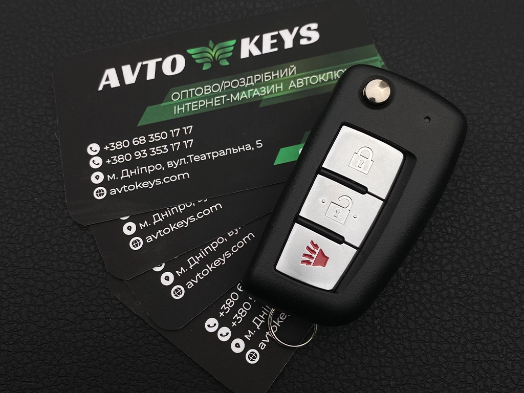 Викидний ключ Nissan Rogue, 434 Mhz, Америка, CWTWB1G767, PCF7961M/ Hitag Aes/ ID4A, 2+1 кнопки, лезо NSN14