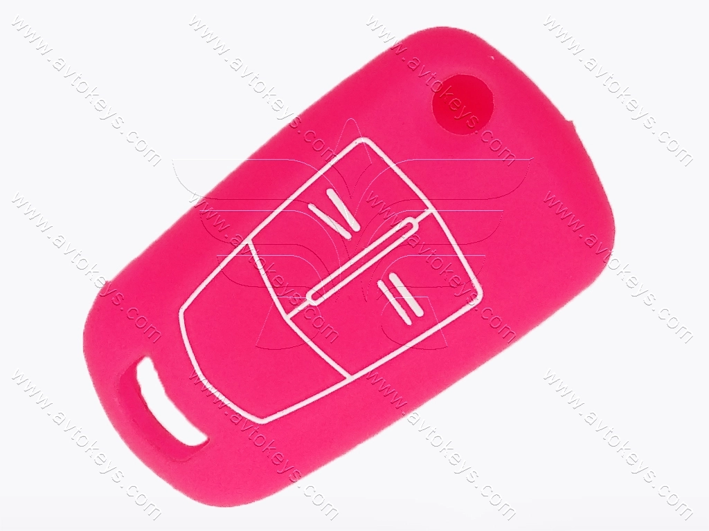 Силіконовий малиновий чохол для викидного ключа Opel, 2 кнопки, тип 1
