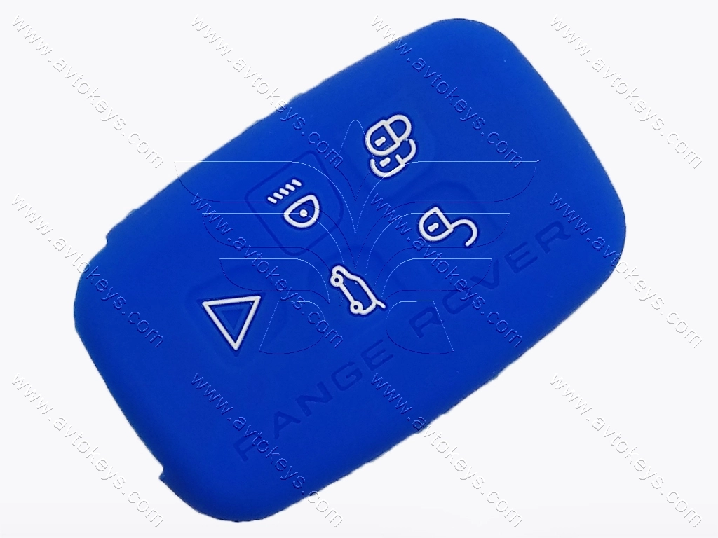 Силіконовий синій чохол для смарт ключа Land Rover, 4+1 кнопки, тип 2