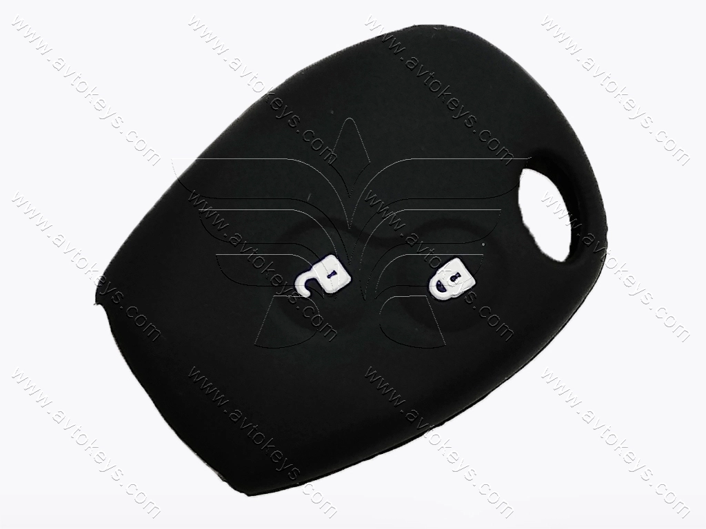 Силіконовий чорний чохол для ключа з кнопками Renault, 2 кнопки, тип 2