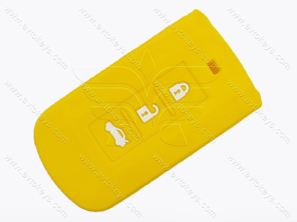 Силіконовий жовтий чохол для смарт ключа Mitsubishi, 3 кнопки