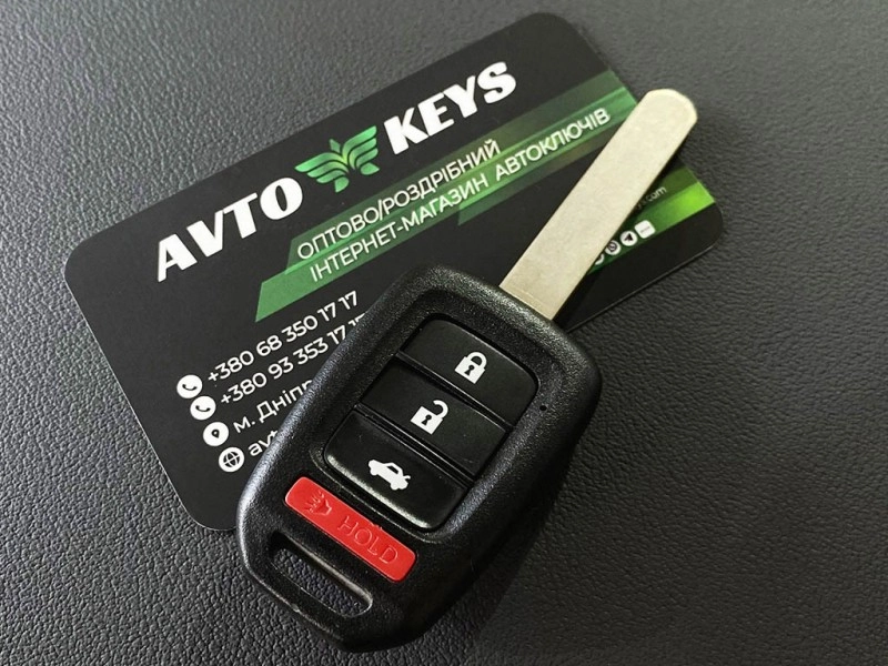 Корпус ключа Honda CR-V, HR-V та інші, 3+1 кнопки, лезо HON66, лого