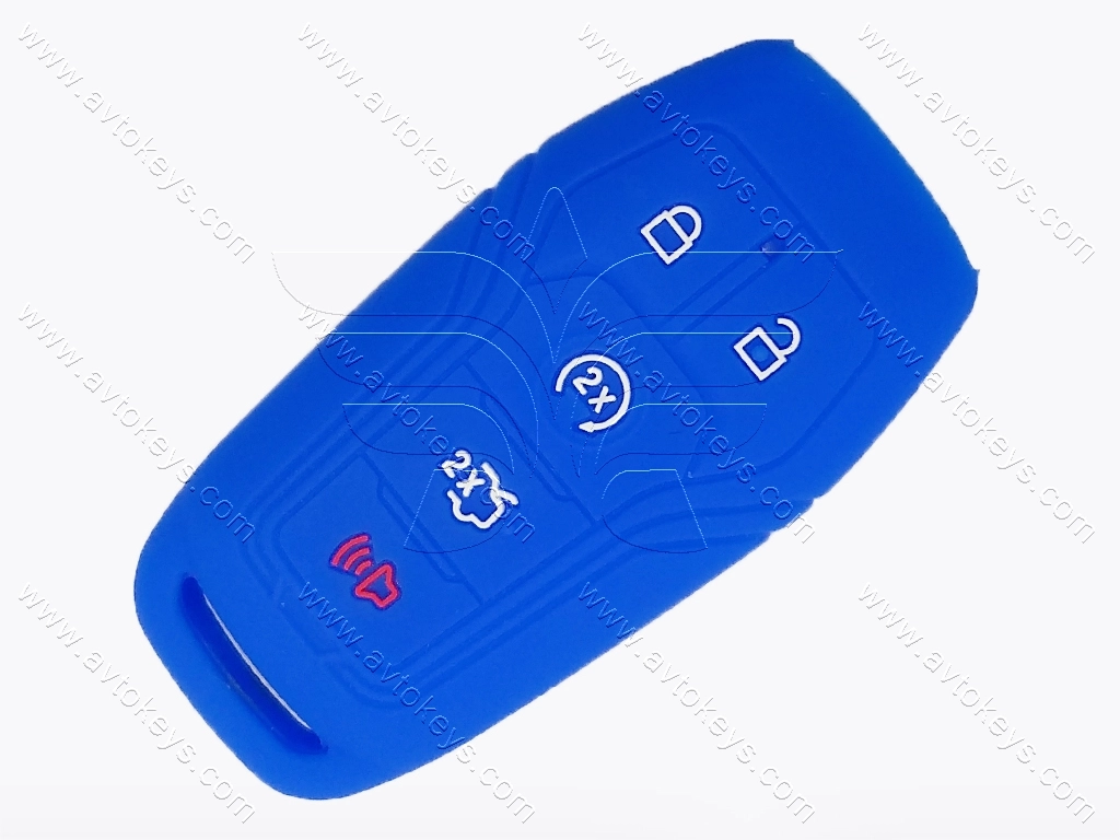 Силіконовий синій чохол для смарт ключа Ford, 4+1 кнопки, тип 3