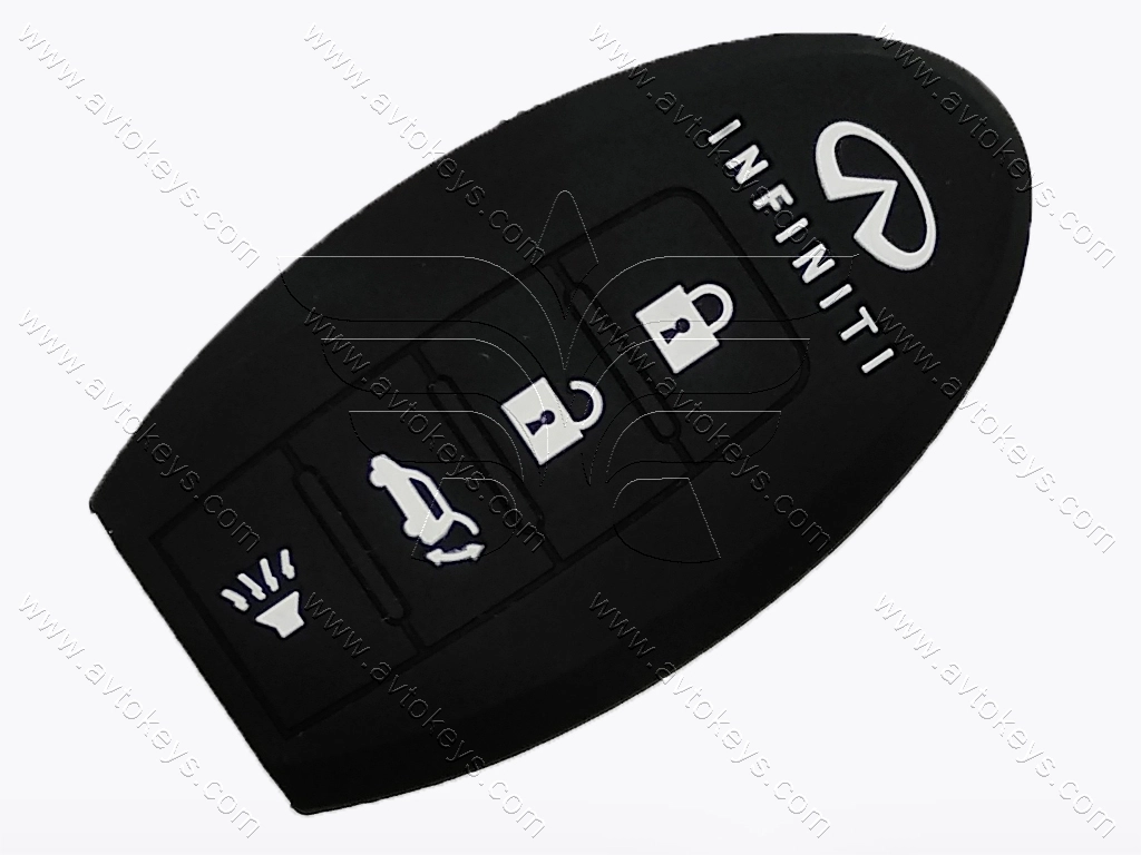 Силіконовий чорний чохол для смарт ключа Infinity, 3+1 кнопки, тип 1