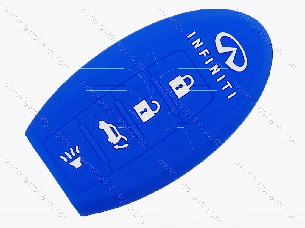 Силіконовий синій чохол для смарт ключа Infinity, 3+1 кнопки, тип 1