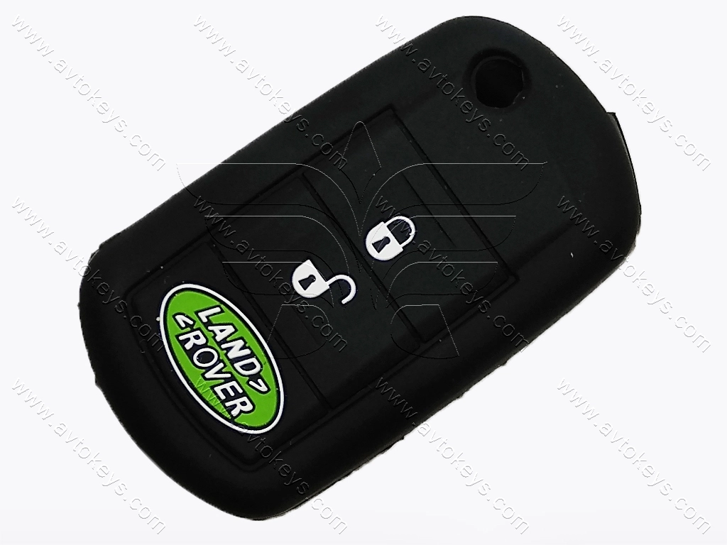 Силіконовий чорний чохол для викидного ключа Land Rover, 3 кнопки, тип 1
