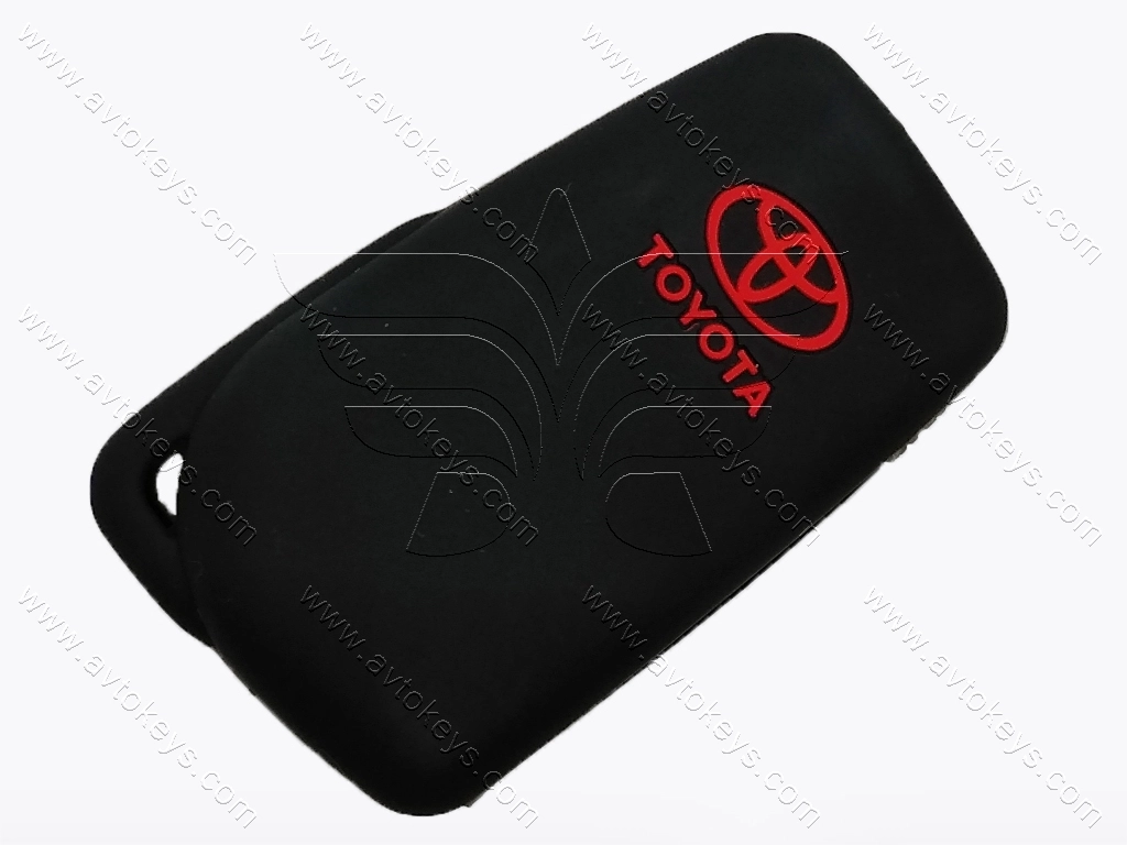 Силіконовий чорний чохол для викидного ключа Toyota, 2 кнопки - Зображення 2