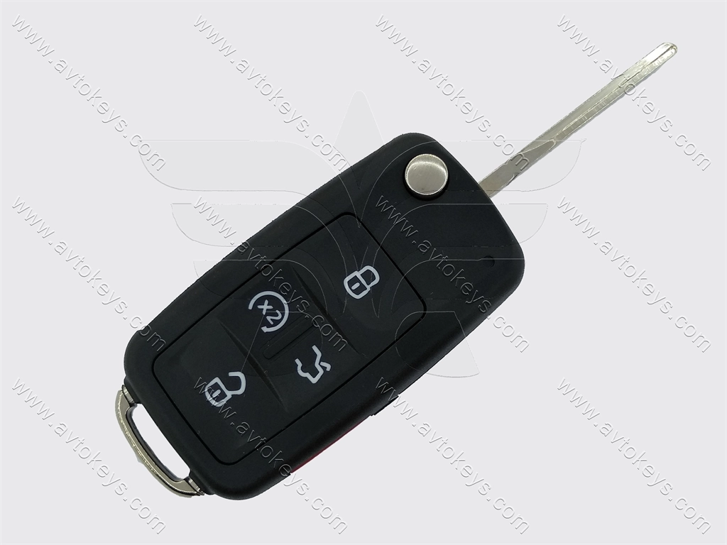 Корпус викидного ключа Volkswagen 4+1 кнопки, лезо HU66