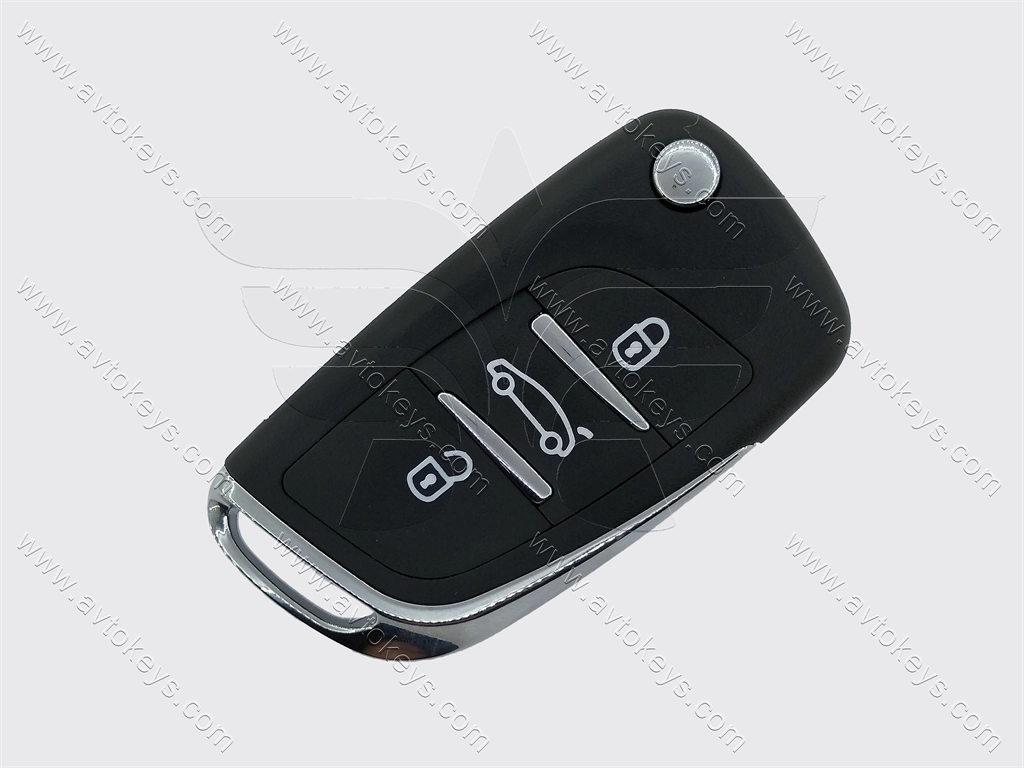 Корпус викидного ключа Citroen/Peugeot, 3 кнопки, з місцем під батарейку, лезо HU83 - Зображення 5