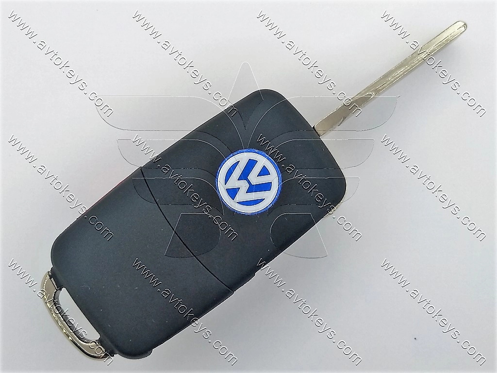 Корпус викидного ключа Volkswagen Golf, Passat, Beetle, 3+1 кнопки, лезо HU66 - Зображення 3