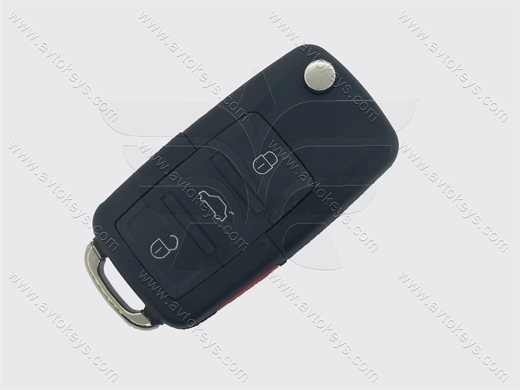 Корпус викидного ключа Volkswagen Golf, Passat, Beetle, 3+1 кнопки, лезо HU66 - Зображення 4