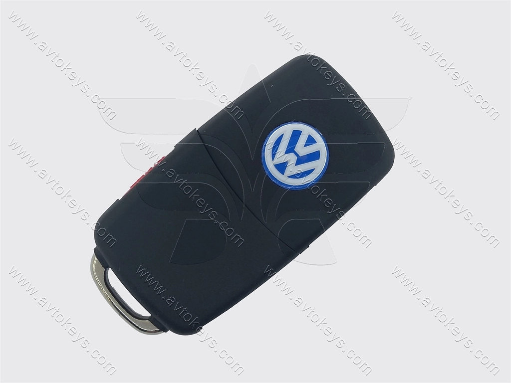 Корпус викидного ключа Volkswagen Touareg, Audi A8, 3+1 кнопки, лезо HU66 - Зображення 4