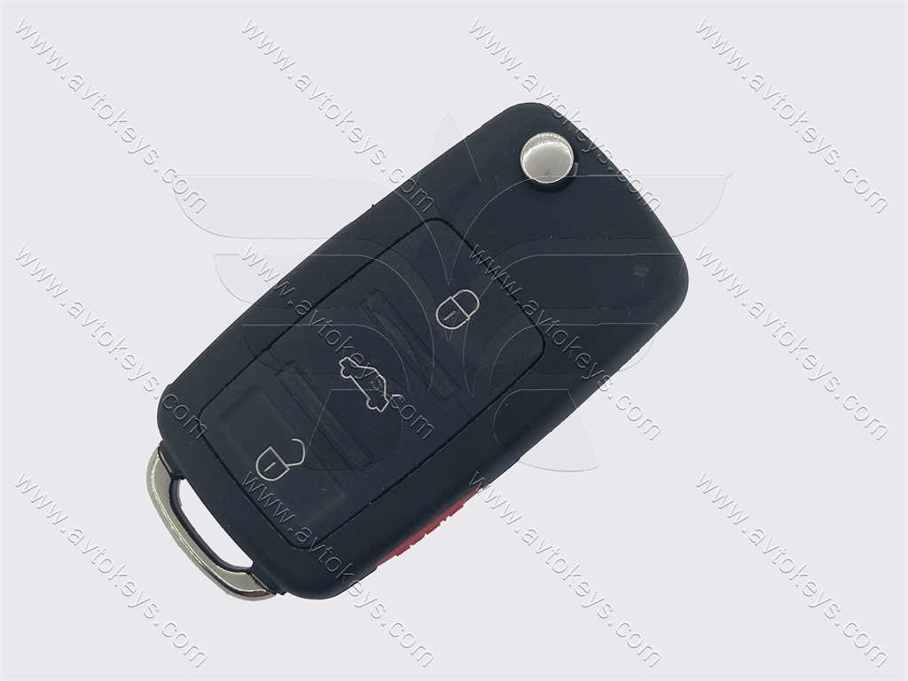 Корпус викидного ключа Volkswagen Touareg, Audi A8, 3+1 кнопки, лезо HU66 - Зображення 3