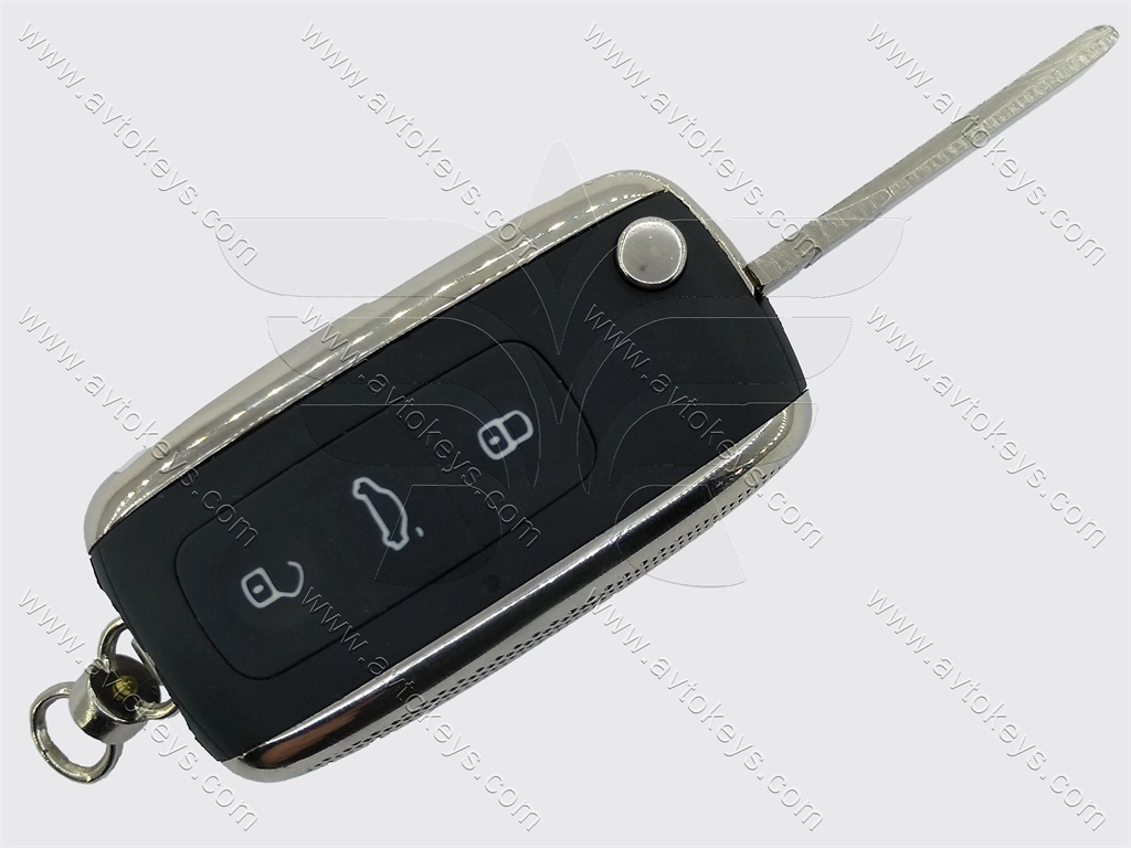 Корпус викидного ключа Volkswagen, Skoda, Seat, 3 кнопки, лезо HU66, під переробку