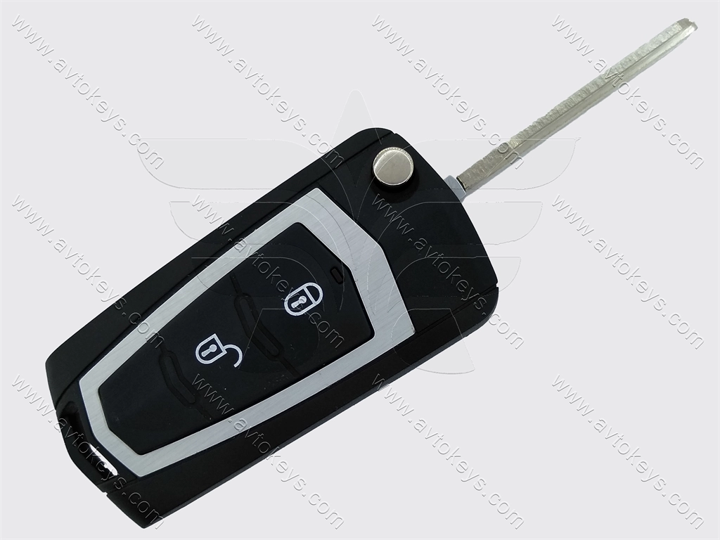 Корпус викидного ключа Hyundai/Kia, 2 кнопки, лезо HYN14, під переробку, без місця під батарейку, тип 3