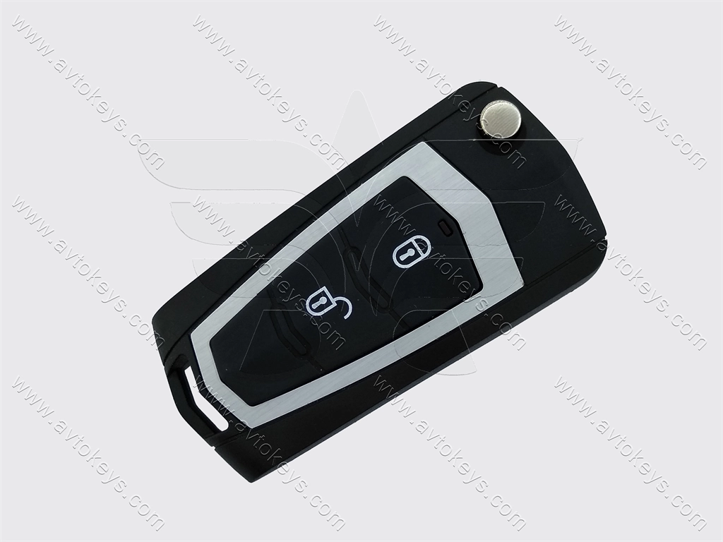 Корпус викидного ключа Hyundai/Kia, 2 кнопки, лезо HYN14, під переробку, без місця під батарейку, тип 3 — изображение 4