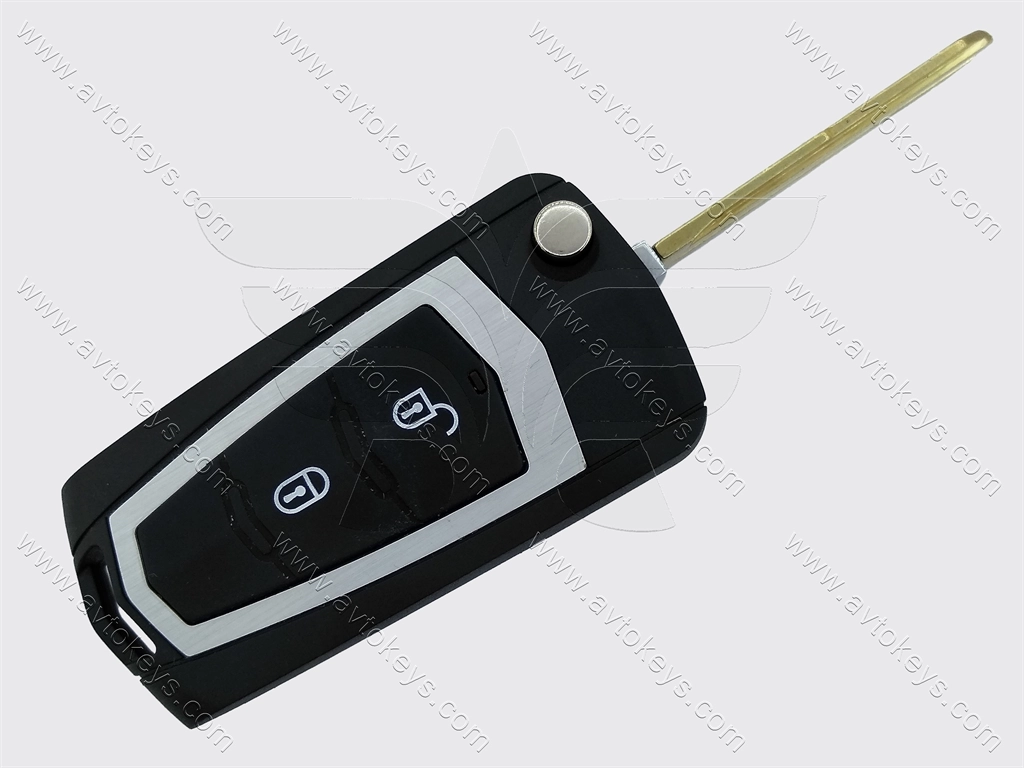 Корпус викидного ключа Hyundai/Kia, 2+1 кнопки, лезо HYN6, під переробку, без місця під батарейку, тип 3