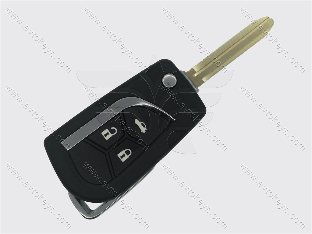 Корпус викидного ключа Toyota Camry, Corolla та інші, 3 кнопки, лезо TOY43, під переробку