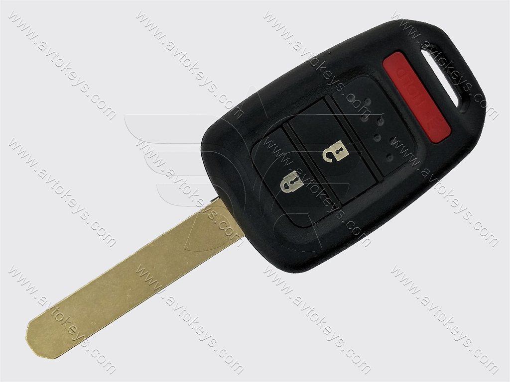 Корпус ключа Honda Civic, Fit та інші, 2+1 кнопки, лезо HON66, без лого